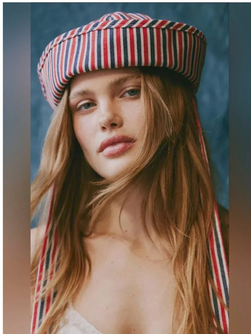 NEW Free People Striped Sailor Bucket Hat With Defined Tie Bow Detail - Picture 2 of 7